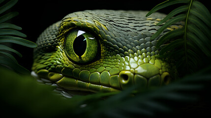 Wall Mural - close up of a green iguana