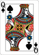 Queen of Spades design from a new original deck of playing cards.