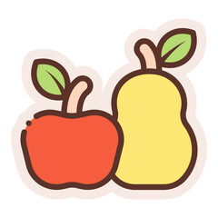 Poster - apple and pear fruits sticker