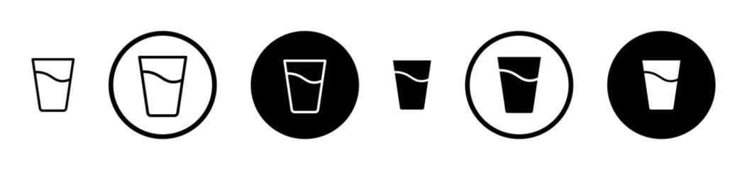 Canvas Print - Glass vector icon set. water or milk drinking glass vector symbol. glassware pictogram suitable for apps and websites UI designs.