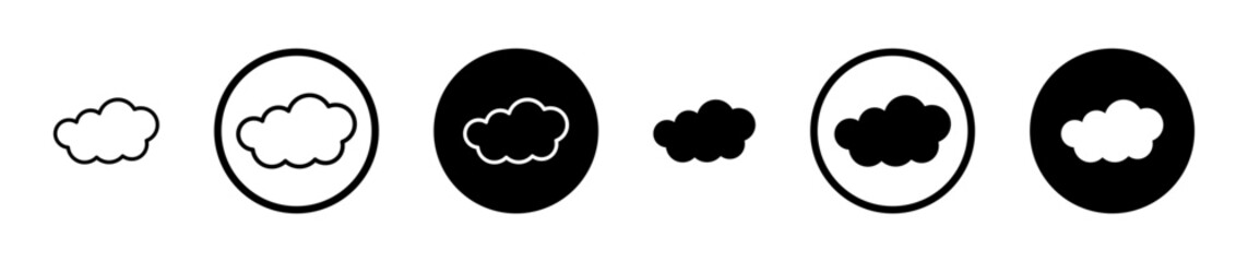 Wall Mural - Clouds vector icon set. Cloudy weather vector symbol suitable for apps and websites UI designs.