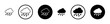 © kru - Rain vector icon set. Rainy cloud weather forecast vector symbol suitable for apps and websites UI designs.