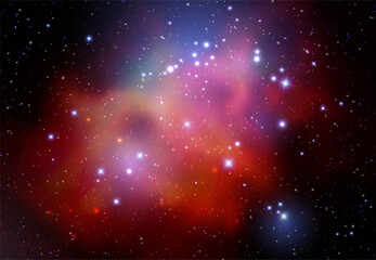 Wall Mural - space vector background with realistic nebula and shining stars