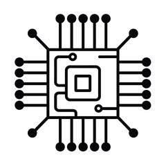 Wall Mural - simple chip circuit board icon data concept logo vector illustration