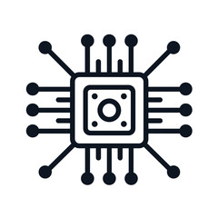 Wall Mural - simple chip circuit board icon data concept logo vector illustration