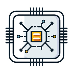 Wall Mural - simple chip circuit board icon data concept logo vector illustration