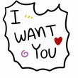 I want You text on white background