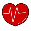 art heart with cardiogram illustration
