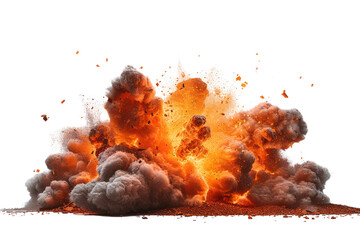 Wall Mural - A large explosion is depicted in the image, with a lot of debris and smoke. The scene is intense and chaotic, with the explosion creating a sense of danger and destruction