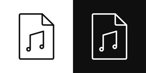 Wall Mural - Music file icon set. Audio file symbols, MP3 download icons, and song pictograms.