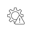 © wise - Technical Warning icon set. Error vector symbol. Production alert sign. Mechanical issue icon.