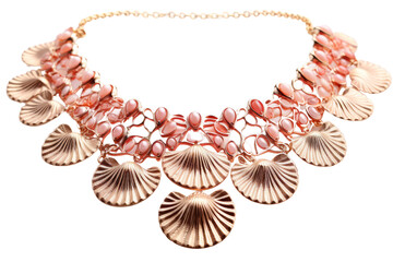 Wall Mural - A necklace with shells and a gold chain