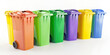Recycling Bin On White Background,Large colorful trash cans

