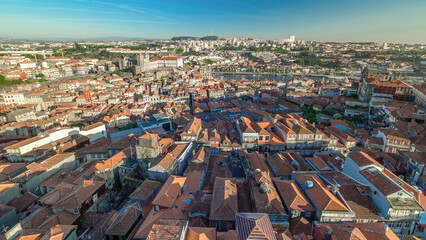 Wall Mural - Cathedral of Porto - view from Clerigos Tower in Porto timelapse, Portugal