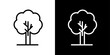 © Sun - Tree icon set. Simple icons representing forest trees.