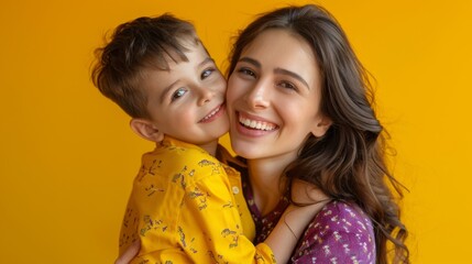 Wall Mural - Mother and Son Sharing a Moment