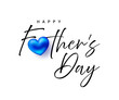 Happy Father's Day card with lettering text and blue heart