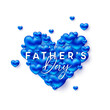 Fathers Day card with blue hearts and text