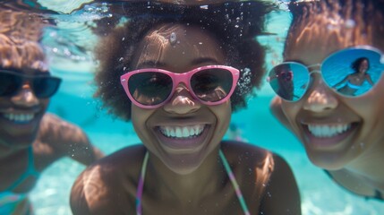 Sticker - Friends Enjoying Pool Fun Together