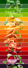 Wall Mural - Vegetable Mix Stripes Abstract Background.