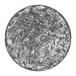 Full moon isolated. Night space. Earth, planet isolated on white background. Abstract black stamp texture round shape. Grainy circle textured design elements. Vector illustration. EPS 10.	
