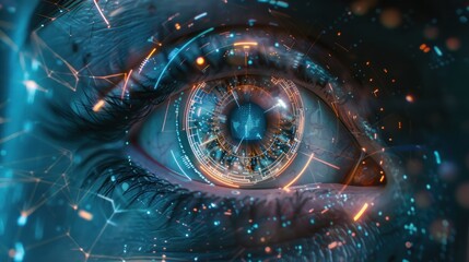 Futuristic and Innovative Image Eyes AI and Automation use of artificial intelligence and automation in business processes