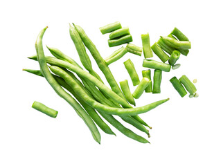 Wall Mural - green beans on white background