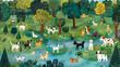 Playful Pups: Illustrating Dogs in the Park