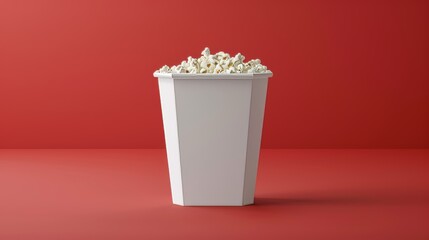 Wall Mural - Modern realistic mockup of popcorn bucket, potato bag, chicken packet, and snack pack in movie theater.