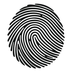 Fingerprint icon. Simple vector illustration on black and white background vector design