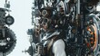 © CatNap Studio - Steampunk character 3D illustration design from machine technology concept. Steampunk background.