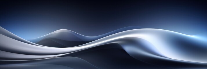 Dynamic curves wave futuristic abstract blue silver metallic flow smooth background