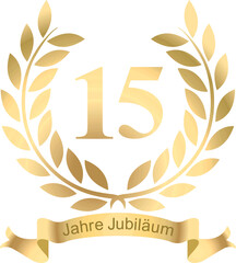 Wall Mural - Laurels in vector for the 15 years jubilee with text in German
