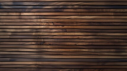 Timber wooden wall. Wood panels modern texture for design. Horizontal brown slats for the facade of a building, partition or fence. Natural material for cladding in construction.