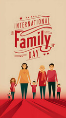 International Day of Families, Social Media Post, International Day of Families poster, Families day poster, happy, story. calligraphy, poster. post. May 15.  International Day of Families banner, 
