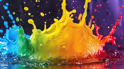 Wall Mural - A sudden eruption of colors in Splash background