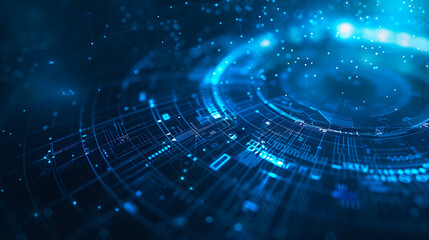 Wall Mural - abstract futuristic electronic circuit technology background. ui hud screen tech system