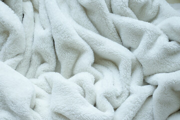 Wall Mural - white soft fluffy blanket textile