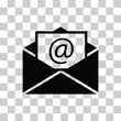 Mail envelope icon vector on isolated background. Mail sign. Open envelope pictogram symbol. Envelope Mail services. flat style.