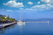 Sailboats and yachts in the harbor seascape Nafplio Greece