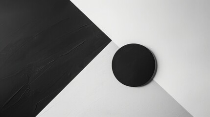 Fototapete - A black and white circular object.