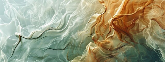 Aufkleber - An abstract artwork featuring bold strokes of orange and green colors, creating a dynamic and visually stimulating composition.