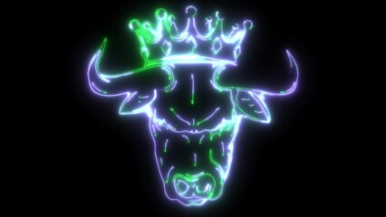 Sticker - head of a bull with a crown