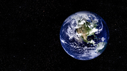 Wall Mural - the earth on the black background. elements of this image furnished by nasa.