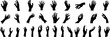 © Arafat - hand gesture silhouette collection, isolated on white. Perfect hand vector for communication, body language, design elements. Includes pointing, thumbs up, grabbing, holding