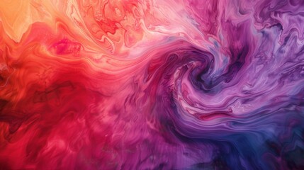 Aufkleber - Swirling patterns of red, pink, and purple blending together in a mesmerizing abstract design.