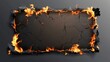 © Mark - An isolated illustration of burnt paper borders on a charred background with smouldering fire. Realistic 3d modern objects set with burnt, torn or ripped frames.