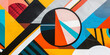 Colorful Geometric Mural on Urban Wall