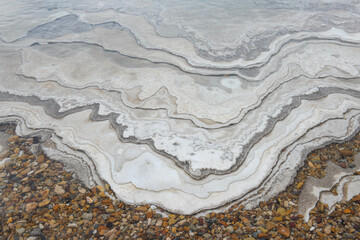 Wall Mural - Close up of the salt water of Dead sea