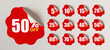 Sale stickers collection. Isolated graphic element.